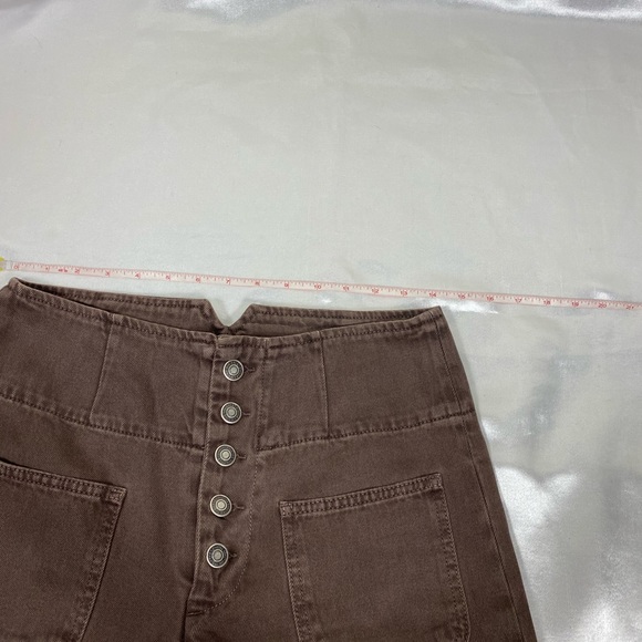 Free People Button fly cords brown pants 28 - Picture 4 of 8